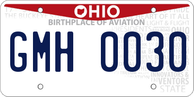 OH license plate GMH0030