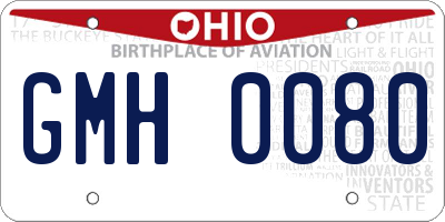 OH license plate GMH0080
