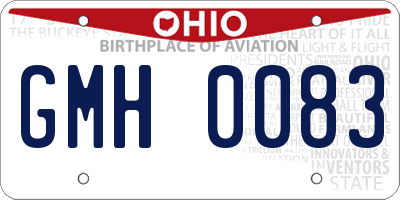 OH license plate GMH0083
