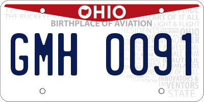 OH license plate GMH0091