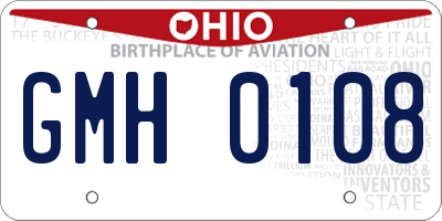 OH license plate GMH0108