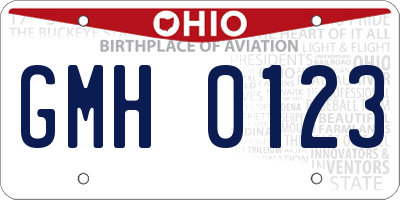 OH license plate GMH0123
