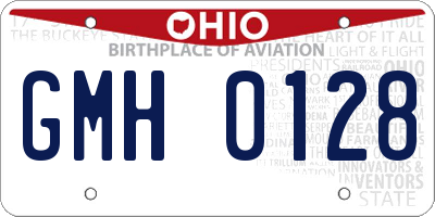 OH license plate GMH0128