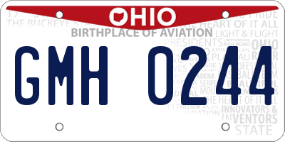 OH license plate GMH0244
