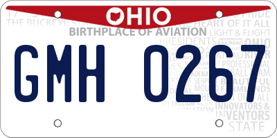 OH license plate GMH0267