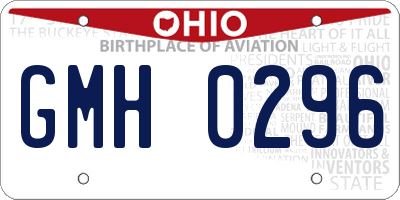 OH license plate GMH0296