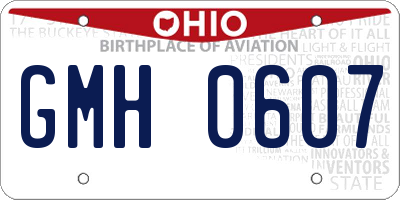 OH license plate GMH0607