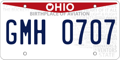 OH license plate GMH0707