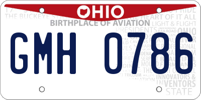 OH license plate GMH0786