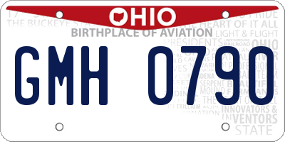 OH license plate GMH0790