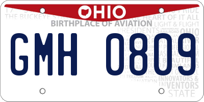OH license plate GMH0809