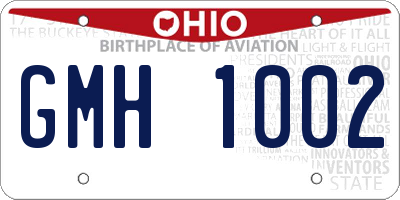 OH license plate GMH1002