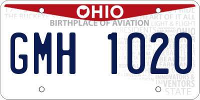 OH license plate GMH1020