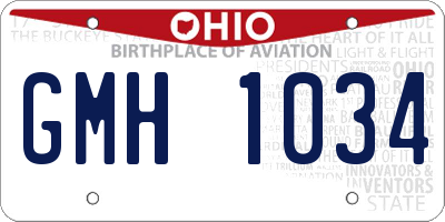 OH license plate GMH1034