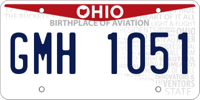 OH license plate GMH1051