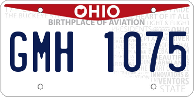 OH license plate GMH1075
