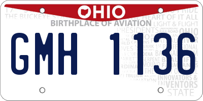 OH license plate GMH1136