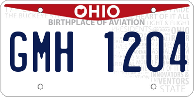 OH license plate GMH1204
