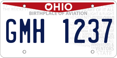OH license plate GMH1237