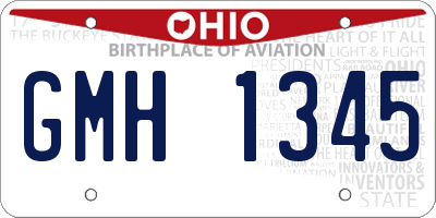 OH license plate GMH1345