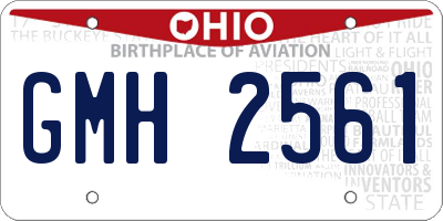 OH license plate GMH2561