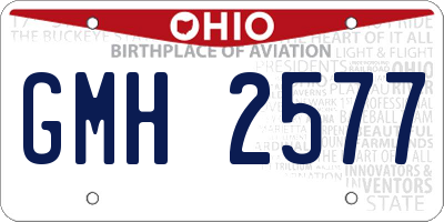 OH license plate GMH2577