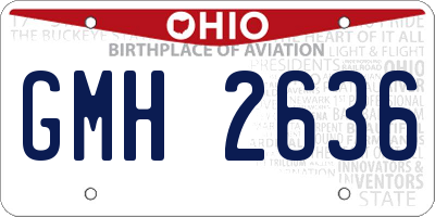 OH license plate GMH2636