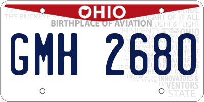 OH license plate GMH2680