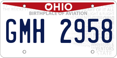 OH license plate GMH2958