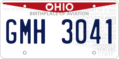 OH license plate GMH3041