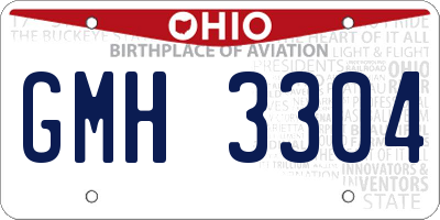 OH license plate GMH3304