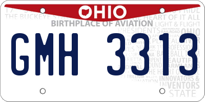 OH license plate GMH3313