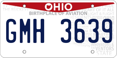OH license plate GMH3639