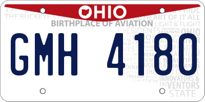 OH license plate GMH4180