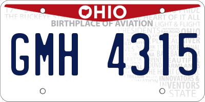 OH license plate GMH4315