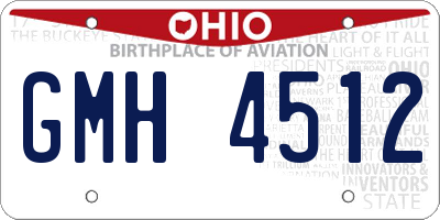 OH license plate GMH4512