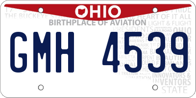 OH license plate GMH4539