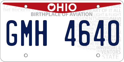 OH license plate GMH4640
