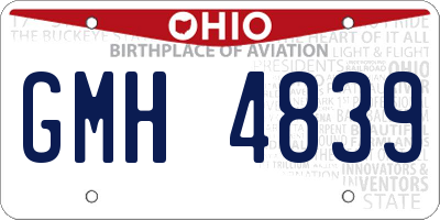OH license plate GMH4839