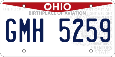 OH license plate GMH5259