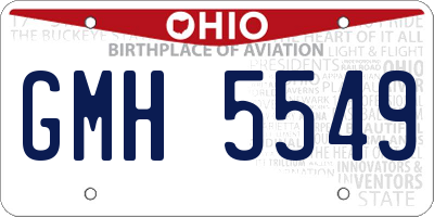 OH license plate GMH5549