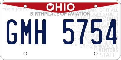 OH license plate GMH5754