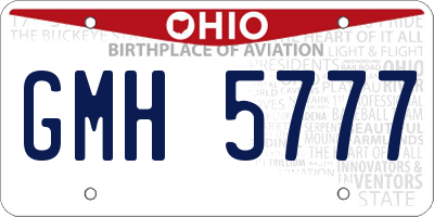 OH license plate GMH5777