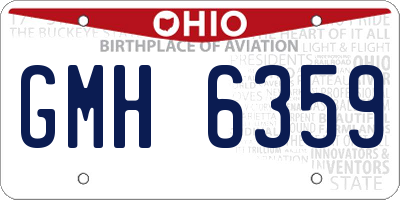 OH license plate GMH6359