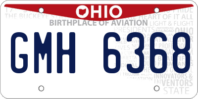 OH license plate GMH6368