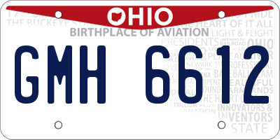 OH license plate GMH6612