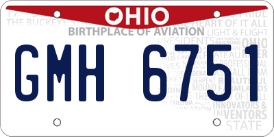 OH license plate GMH6751