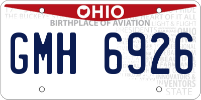 OH license plate GMH6926