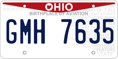 OH license plate GMH7635