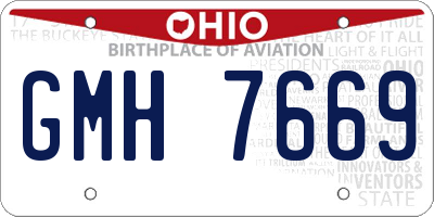 OH license plate GMH7669